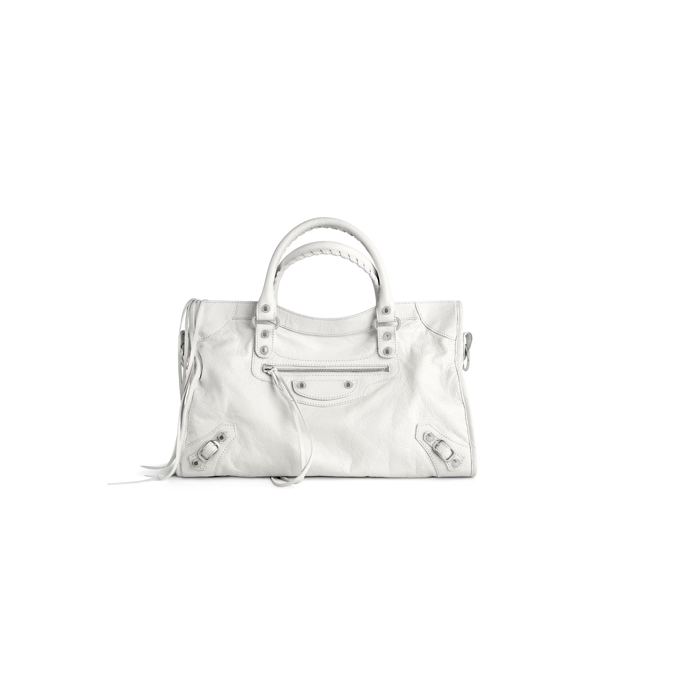 BALENCIAGA LE CITY BAG MEDIUM IN OPTIC WHITE 7977862AA9S9104 (37*23.4*14.9cm) BALENCIAGA LE CITY BAG MEDIUM IN OPTIC WHITE 7977862AA9S9104 (37*23.4*14.9cm)